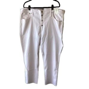 NEW J. Crew Plus Size 10” Vintage Straight Jeans in White 36 (Plus Size 22)